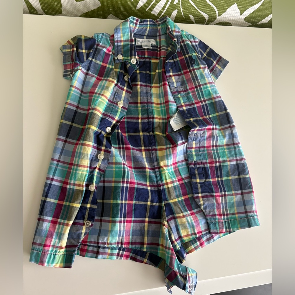 Ralph Lauren Kids Colorful Plaid Button Down Shirt